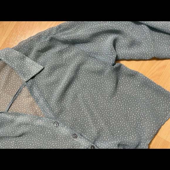 Bershka Blue/White Button Up - Picture 6 of 7